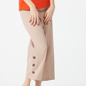 NWT Stretch Culotte Pants w/ Button Hem
